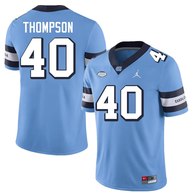 #40 Tyler Thompson North Carolina Tar Heels College Football Jersey Stitched-Retro Blue